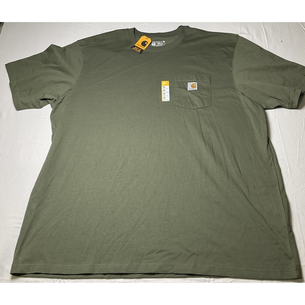 Carhartt Mens XXL Green Force Loose Fit Logoed Rugged Pocket T-Shirt 579
